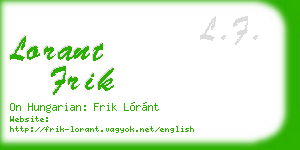 lorant frik business card